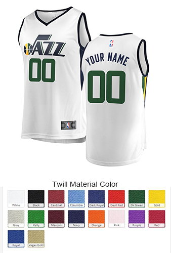 Utah Jazz Custom Letter and Number Kits for Association Jersey Material Twill